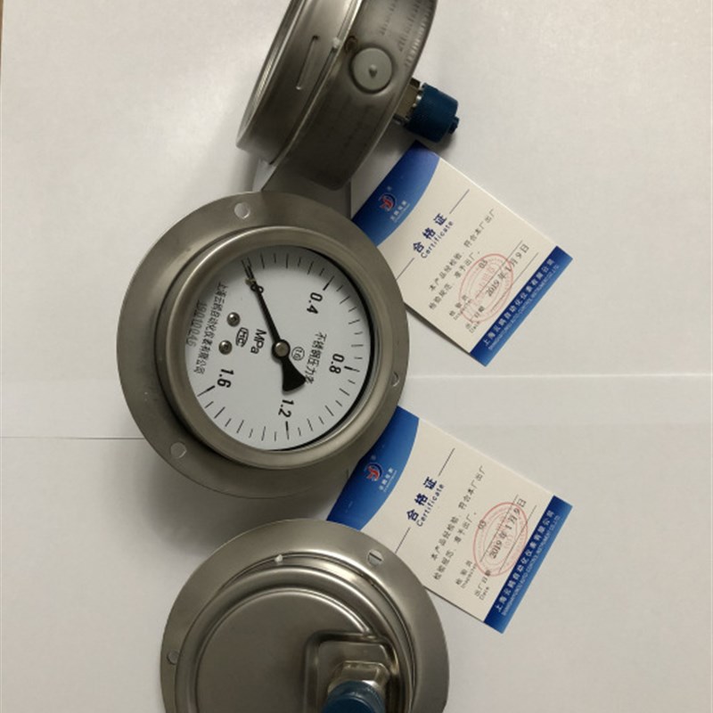 四方边抗震压力表YN100ZT(ZQ) 径向带边耐震压力表Y100T