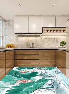 厨防房滑防脚垫铺满可裁剪藻泥皮革木纹系列硅地0918-4垫地毯油厨