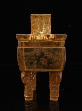 厂家收藏瑰岚米玲杂项玩水复古工艺品居晶做旧舍古利鼎家摆饰