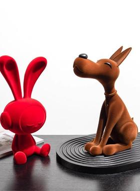 约现植绒卡代摆件创意轻奢动物公仔工艺品客厅儿通童房玄关IZR简