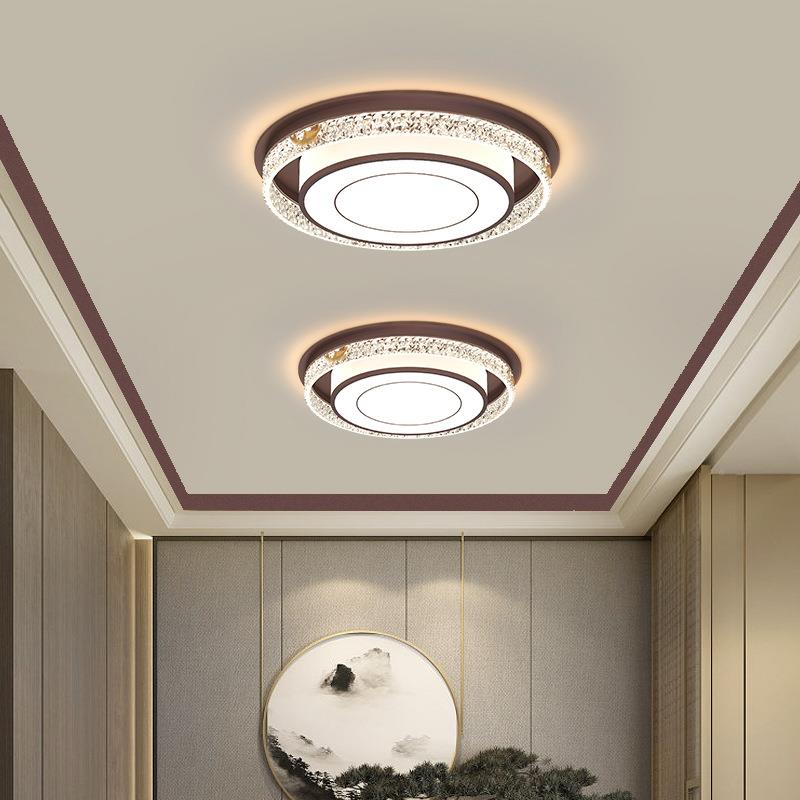 新中式卧室灯吸现灯代顶简约新款轻晶奢水主卧灯具97房间书房过道