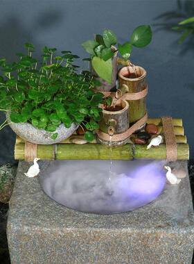 新中式庭循环流水花园户石槽磨石摆件SUZ石槽造景装饰外喷院泉水