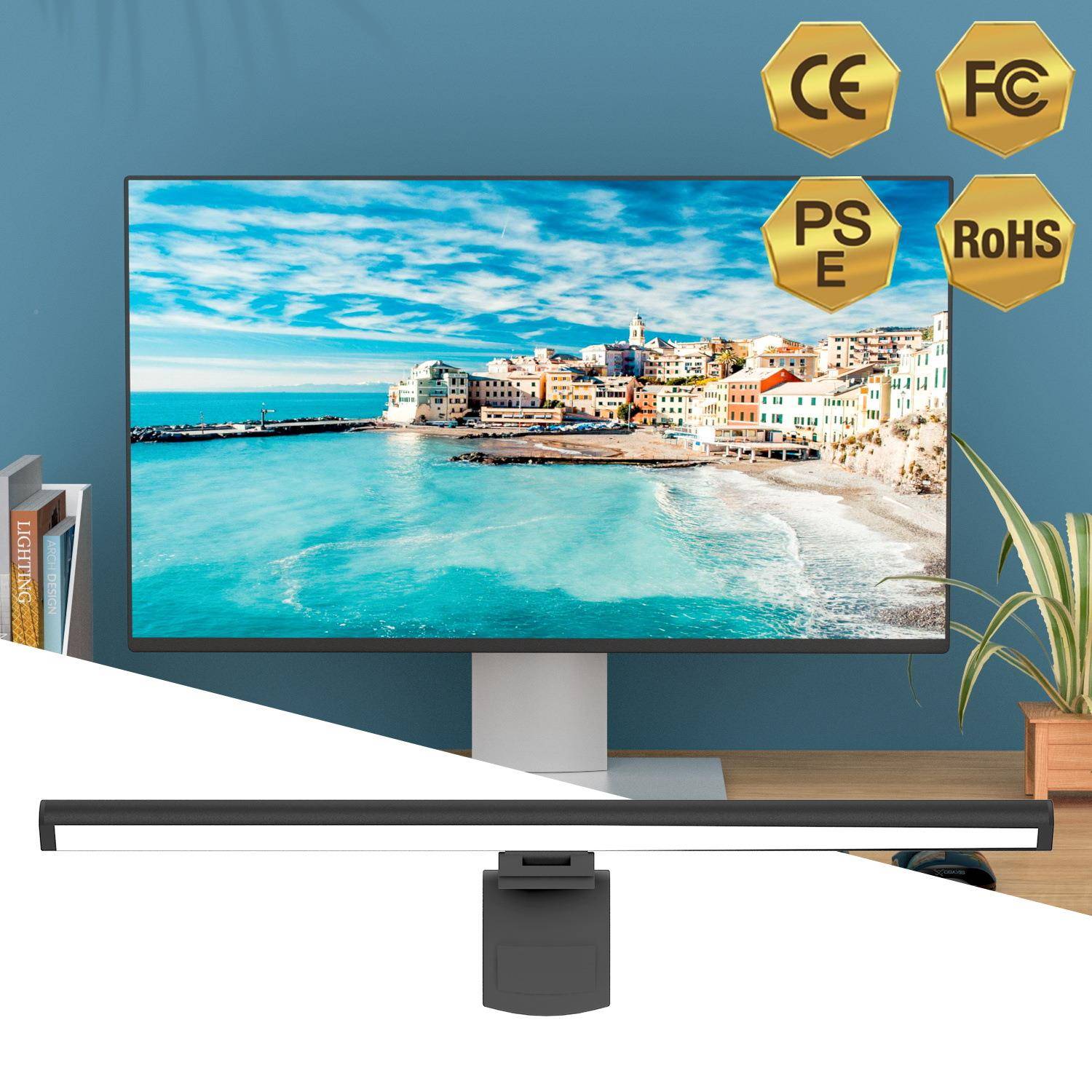 L小E494D屏幕挂灯无频高闪亮节能夜灯无极调光电脑台护眼长条夹子