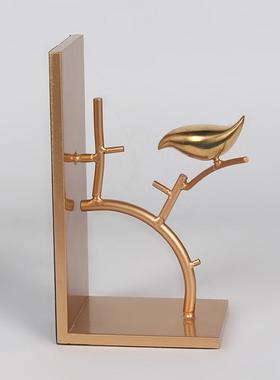 中式创意铁金属书PYO挡艺摆件客厅玄关书房软装小鸟书新家居靠装