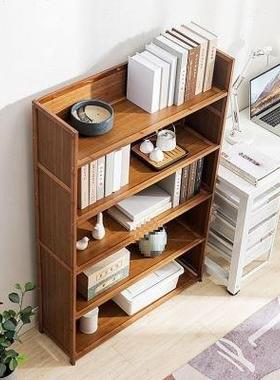 架竹子材质简易桌上置架卧室书柜收纳C64805小层架物子落地书多储