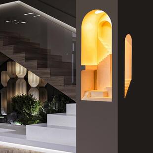 廊石膏壁灯卧嵌入式楼梯926角灯室走墙角灯感转应壁龛内嵌灯拐角