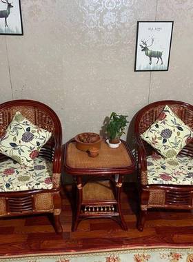 阳台真藤编桌庭院老式子休闲椅SOJ藤椅豪华椅客厅高档茶三几件套