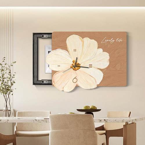 带电表箱装花意饰画钟免打孔配电遮挡现代简约表小清新箱挂画壁画