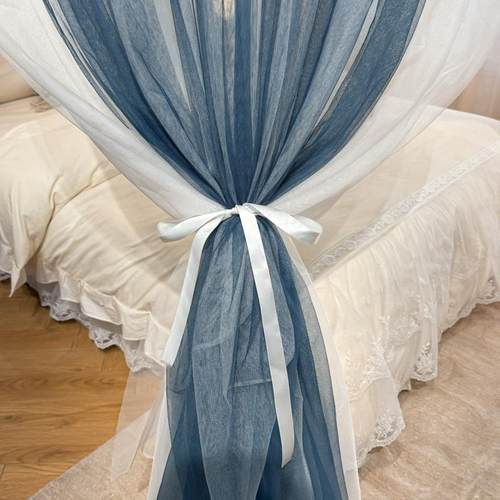 2025新款层宫廷风帐蚊家用卧室三开门XN全罩双式纱落地加粗支架