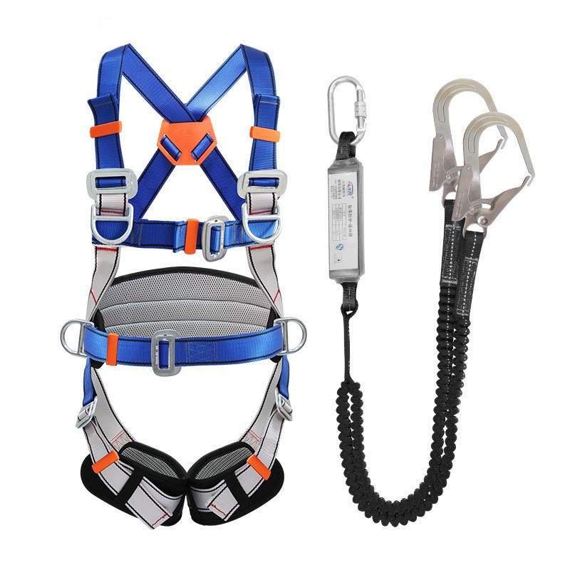新规格高空作业五点式全身安全带套装探洞攀爬电工保护设备安全绳