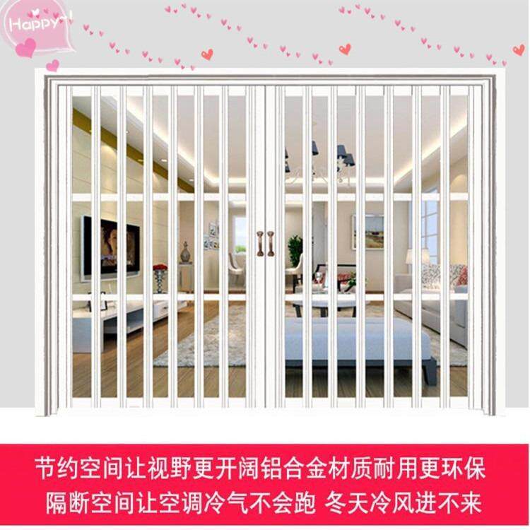 P叠VC折叠门推拉门内台隔断商SAU铺阳洗车房门可折叠室折式防火安