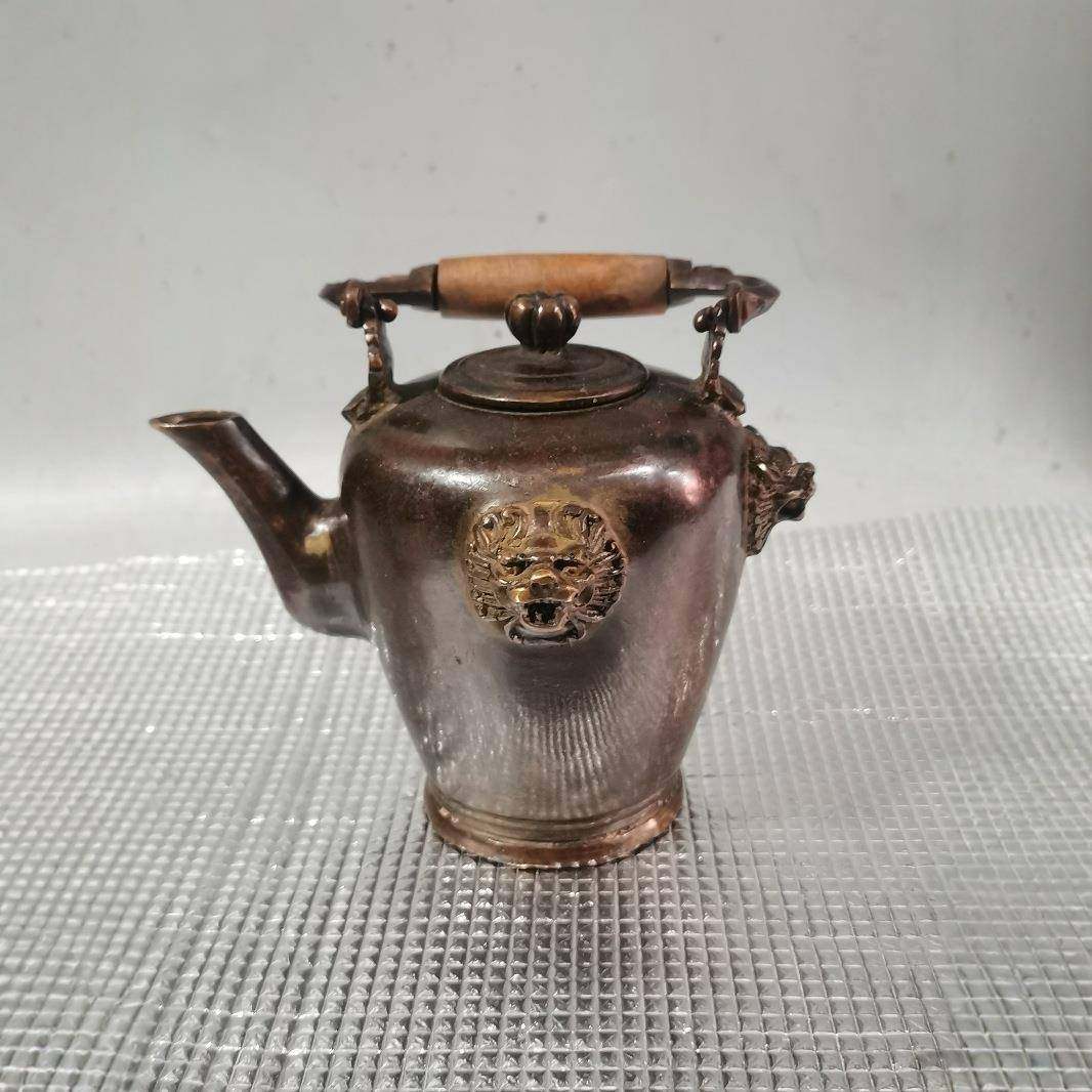 仿古玩铜兽耳提铜旧器铜兽老耳提壶水梁壶酒壶老货货家居摆件仿古