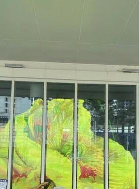 超薄全彩led透YUC明屏性晶膜屏柔高性清贴膜lde柔软屏橱窗玻璃显