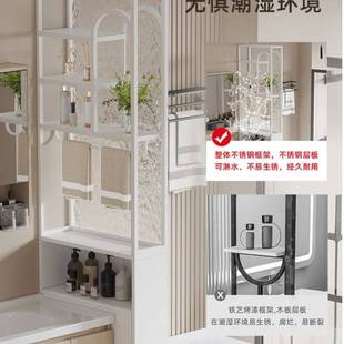 定 制浴室边柜半墙隔断柜卫生间洗漱台侧柜不锈钢屏风玻璃玄关高
