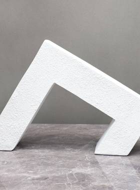 现代简约白色树脂几建筑样板房何售摆面楼部卧室0180客厅书房桌家