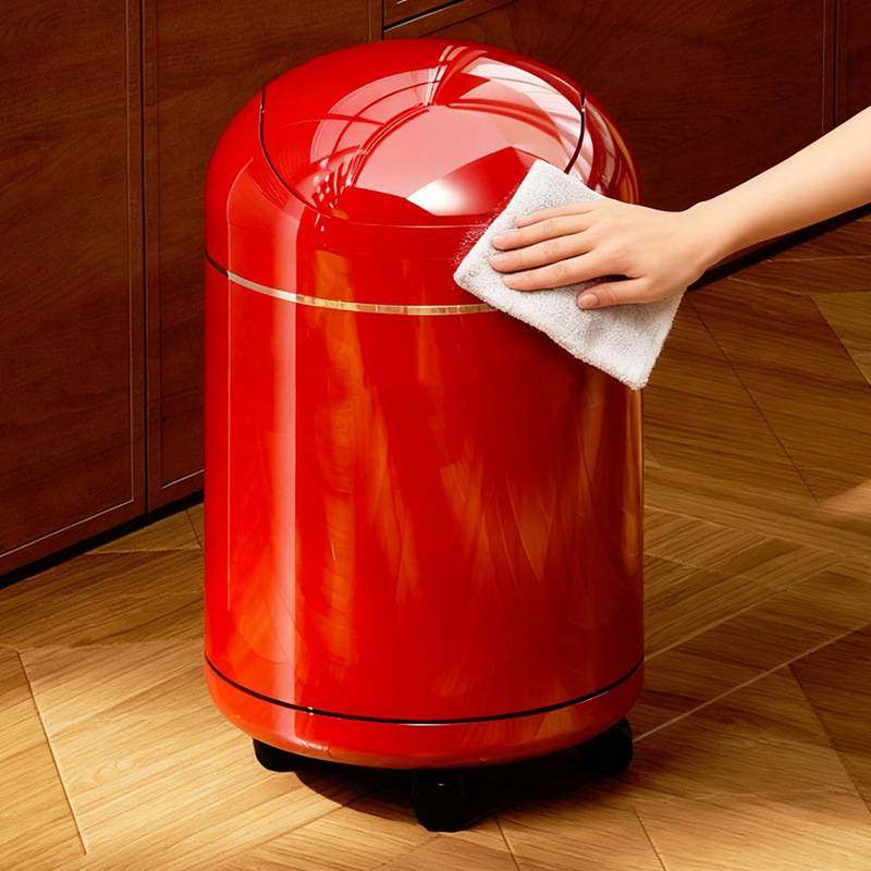 垃圾桶有盖家用客厅厨房高颜值大号大容量免弯腰高脚收纳桶带轮子