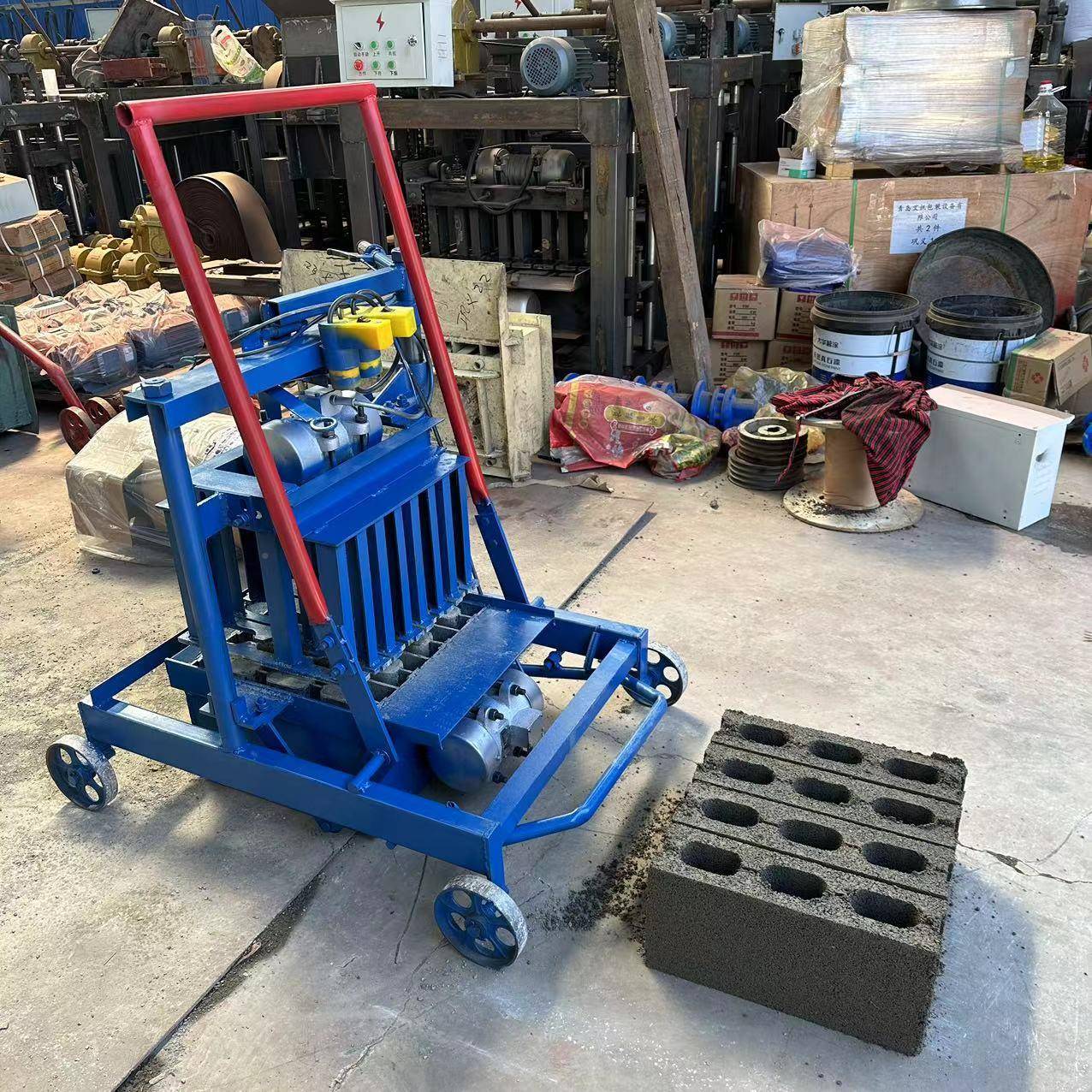 成小型两相电打砖机工业混凝土制砖GPI机型空心砖水砖泥制砖成型