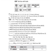 易尔拓机汽修80件工具组套开口扳手钳子套装 手提工具箱YT 38951
