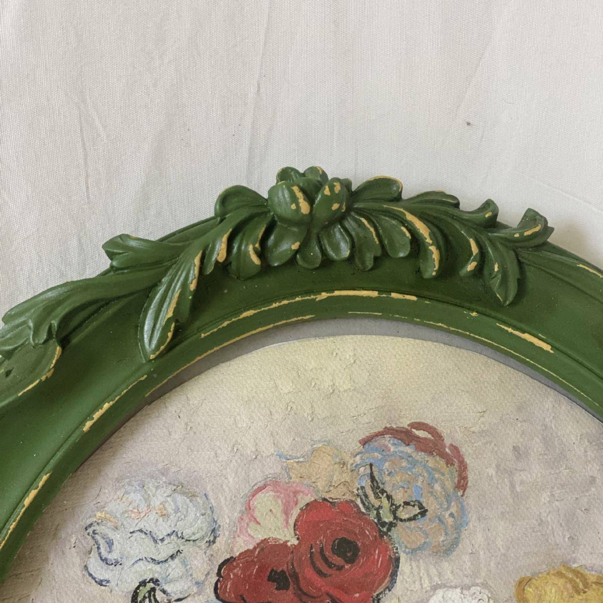 欧YX93D-1室式复古绿组色厅椭圆雕花树脂相框油画框照片墙客餐厅