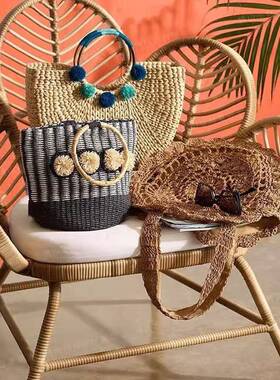 花户外藤编沙发庭院HM-172阳台园休闲藤椅露天花民宿酒店客厅单人