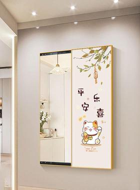 奶油隐镜子装CYJ-004饰卧室暗藏试穿衣镜画挂画全风身镜隐藏式推