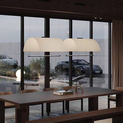 西班Anton公irAola极WPZ简弧檐餐厅吊灯办室长条灯茶室装牙饰灯具