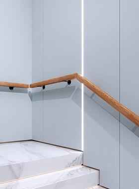 质简约别墅楼扶手楼儿童室内幼儿园栏杆木梯走木廊靠DWE墙实木阁