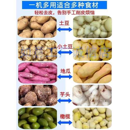 商用马铃薯机小型全自动VRT打皮机土豆脱削皮芋地瓜家用皮头去皮