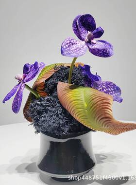 酒店小桌花仿真花餐桌花摆花高高端轻装奢茶几样板房饰档创YCB意