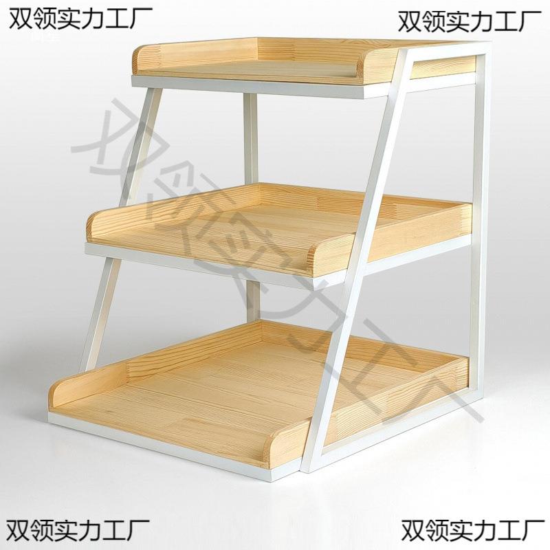 面包陈蛋实铁WVG架超市松糕木木干展示架促销盘三层点架列架台面