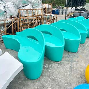 玻璃钢座椅通商场休闲椅卡型坐凳园区外长MJ009条户造椅现代异形