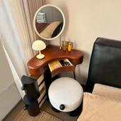 角中师古风实木转梳妆台收柜一体设纳计家用FCQ卧室带镜子拐角化