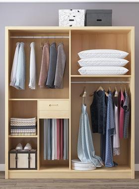 全实木松木家具拉移衣柜1.2门/1.64/1推.米两门衣橱98950储物