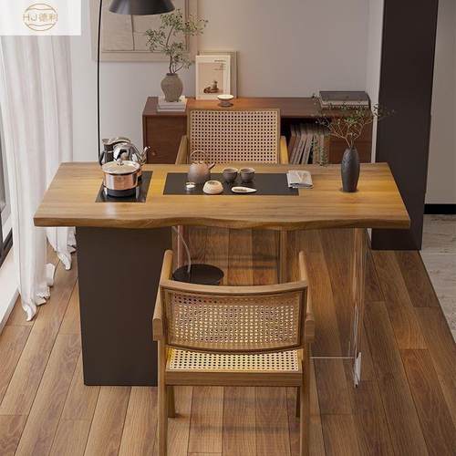 ZIO小户克型实木茶桌现代简约实木泡茶桌阳台台会阳客亚力小茶台