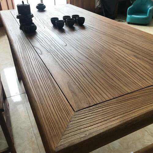 老榆木餐实木桌复L250408风古民宿餐厅吧桌中式桌化老门板原木泡