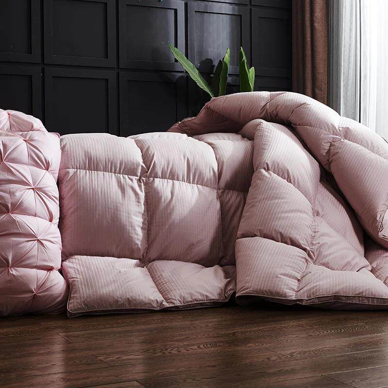 高端全棉95HVS白鹅绒羽绒被静加音厚冬被芯子秋被100纯支棉酒店