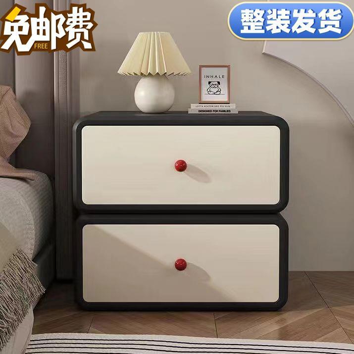 轻奢实木收床头BZH斗柜卧室家用边床柜小型纳简约主现代奶油公风