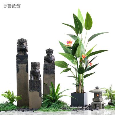 以法EMK莲仿真植盆栽植假物店造绿景商场大型服装角落微景观装饰