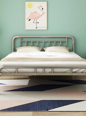 0环保加厚34不锈钢床1.5m.8米双人床卧室MJ-02现代1简约单铁人艺