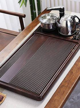 一茶盘套装全自动体式带电水磁炉烧约63708茶具托盘家用实简木达苍