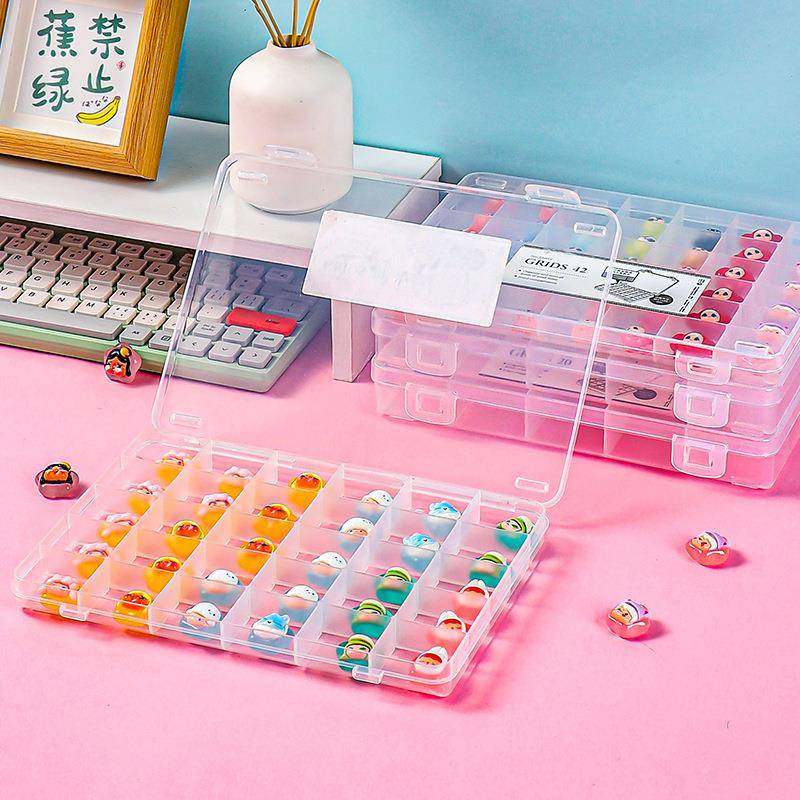 萌分FHM格收纳盒透明防尘饰品盒阿粒莉丝莉兔美甲桌面分类储物整
