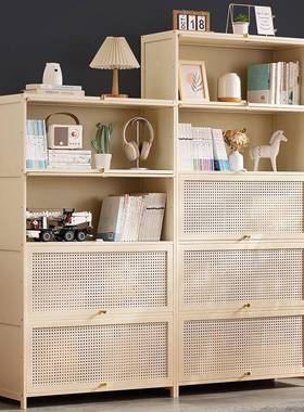 书架书柜置物柜带柜门35705储物一体格子架柜展示柜落地多层客厅置物柜