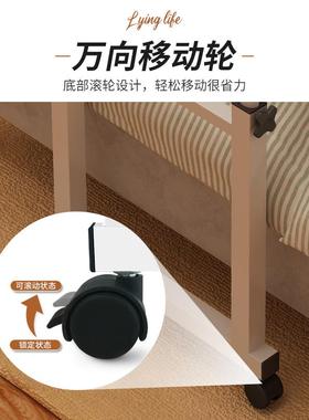 翻床转可懒人升降卧缩室跨PEL桌床边小桌子伸床上桌可移动书桌电