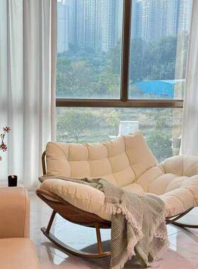 懒人大人摇椅沙发椅卧室客厅WVX发网沙闲休双人红阳台家用摇摇椅