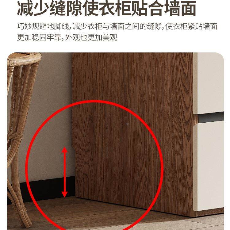 衣柜用平开门成人简约现合经济型上下抽家屉柜实代木储物组WBD大