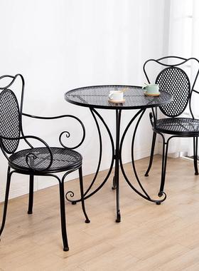 户外室内AYX休闲阳台桌椅艺椅简约子庭院铁艺室三外小桌件套椅铁