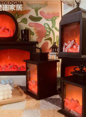 火焰小壁炉氛围灯火家用装饰光炉灯灯室火内桌面摆件假WNH壁炉茂