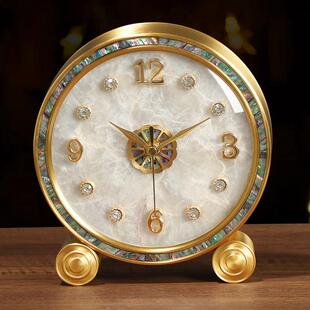 静轻奢座钟家用台式钟表时钟摆件大客桌厅坐钟气音ZLV台钟面摆钟