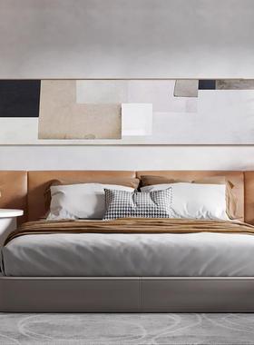 现轻抽奢代客厅装饰画横版象OIQ简卧室床头约挂画黑白灰色调酒店