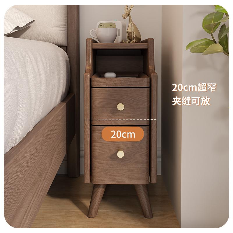 OZP实木床头迷你型极窄柜床边窄柜超窄20公分30cm边夹缝置小物架
